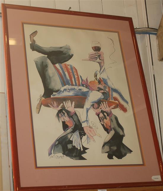 Large framed cartoon